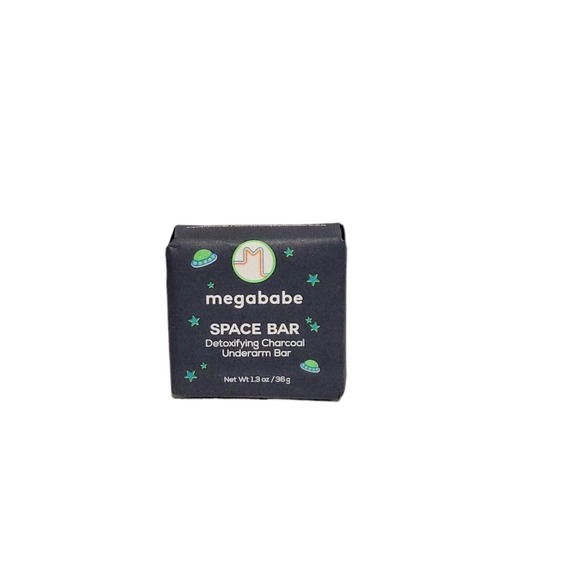 2 x Megababe Space Bar Detoxifying Charcoal Underarm Bar 1.3oz / 36g Travel sz - Picture 5 of 8